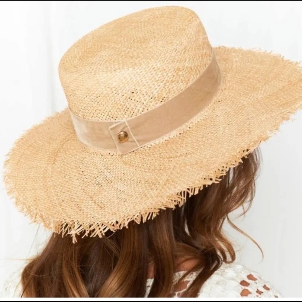 Lack of color aruba frayed straw hat 57 cm brand new with tags